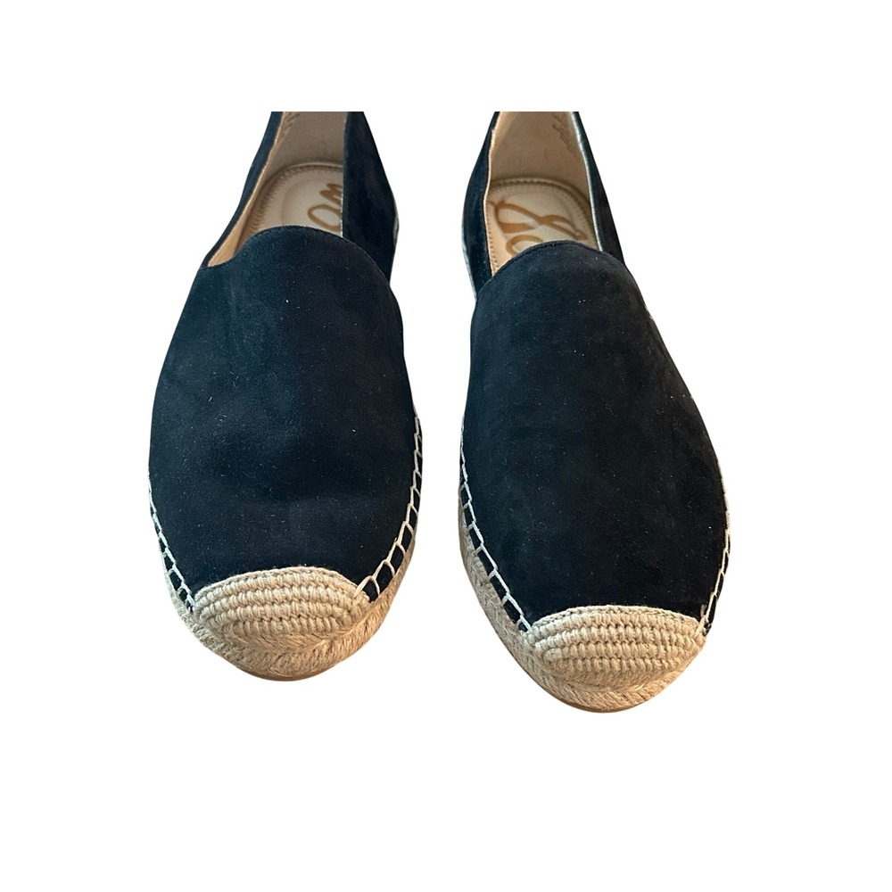 Sam Edelman‎ Black Suede Espadrille Flats Slip On Loafers Size 8.5